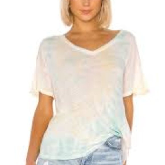 Young Fabulous & Broke Tops - Young Fabulous & Broke V Neck Twister Tee Tie Dye